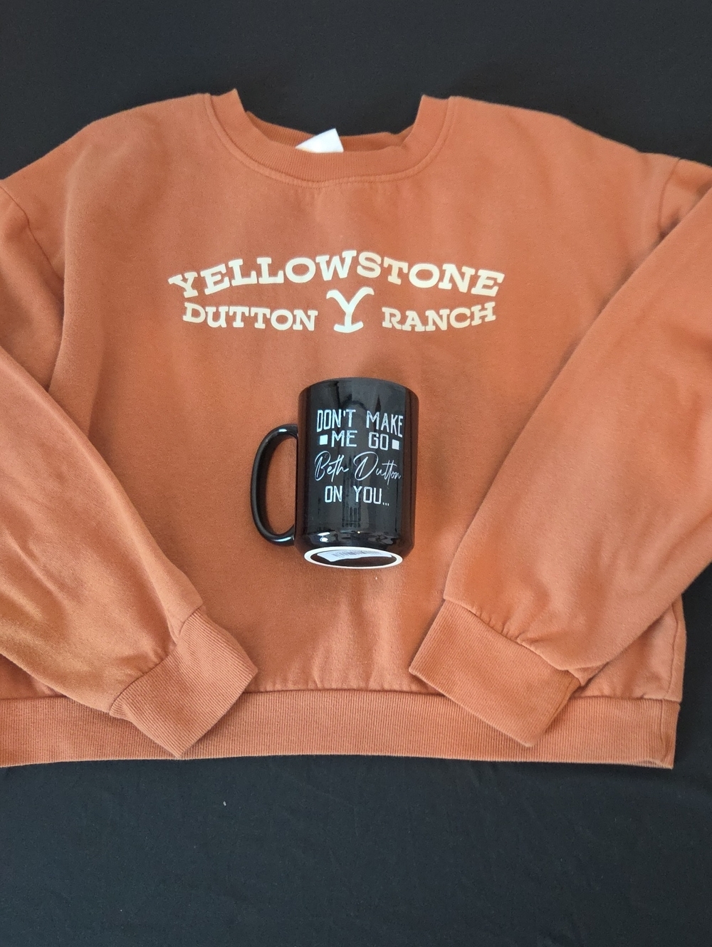 Yellowstone Dutton Ranch Rust Crewneck Sweatshirt And Mug
